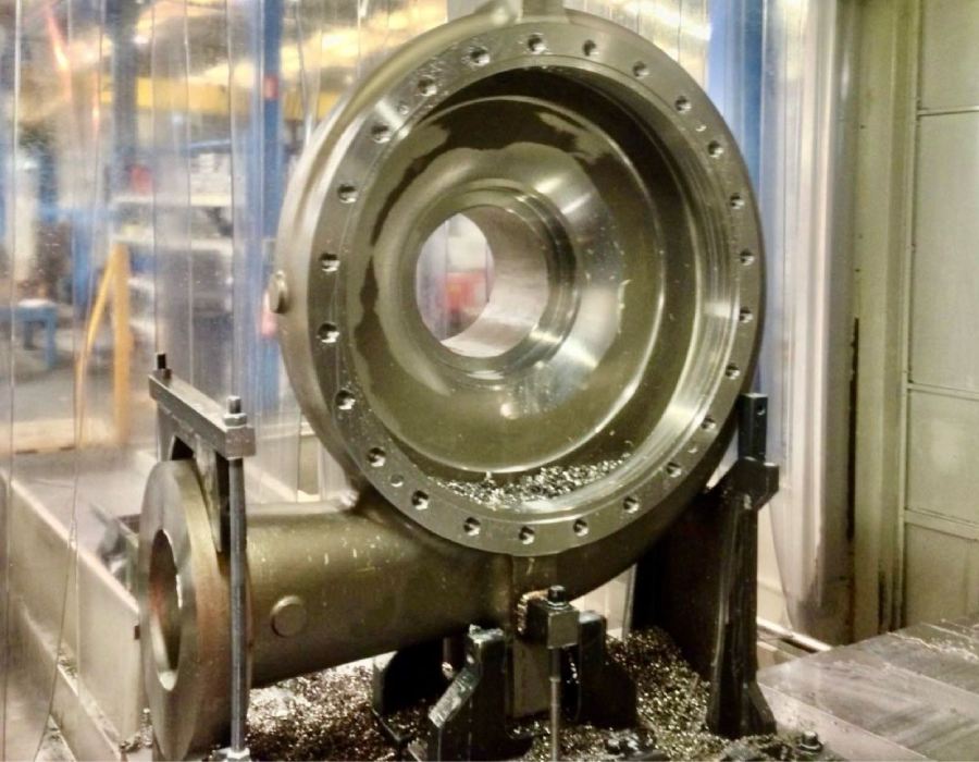 CNC machining of industrial pumps: small series and large volumes at Asimer Group.