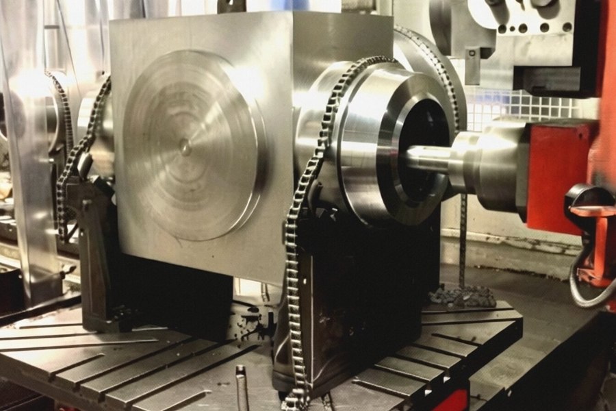 Mecanizado de cuerpos de válvulas industriales en centro de mecanizado CNC controlando concentricidad, caras de brida y alojamientos internos