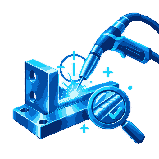 Icono de soldadura MIG con control del proceso e inspección técnica industrial